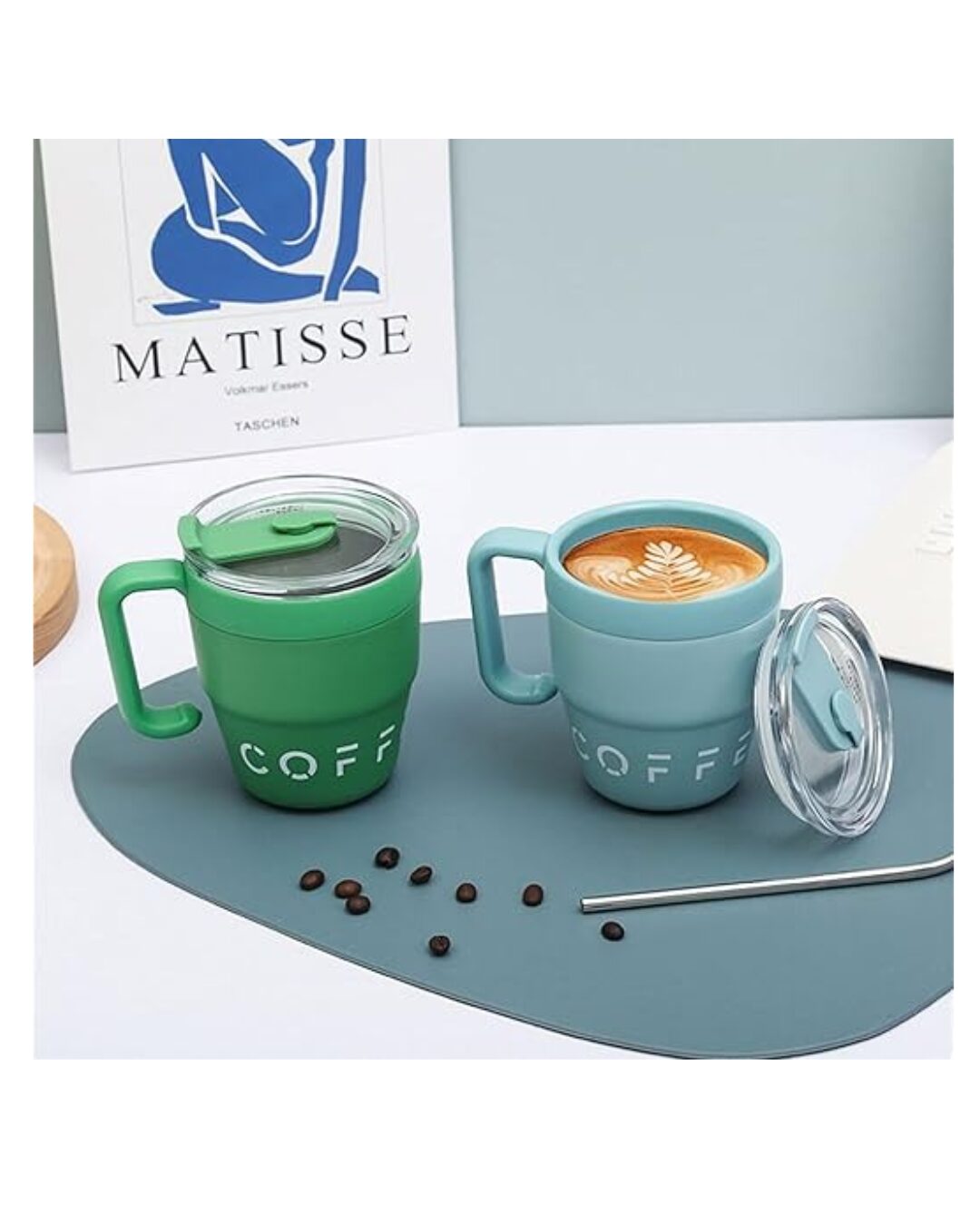 Taza térmica de acero inoxidable 480ml con tapa antideslizante - Mantiene bebidas calientes o frías por horas sin derrames